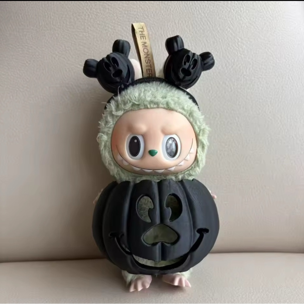 Mickey Style 3D Printed Doll Costume 🎃 Fits 15-17cm LaBuBu’s - BLACK
